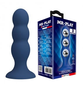 MR PLAY - 3 Metal Balls Silicone Anal Plug (L Size)